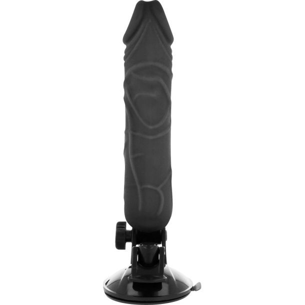 Basecock realistisk vibrator m. remote sort 20 cm