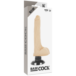 Basecock realistisk vibrator 2-1 lys 18,5 cm