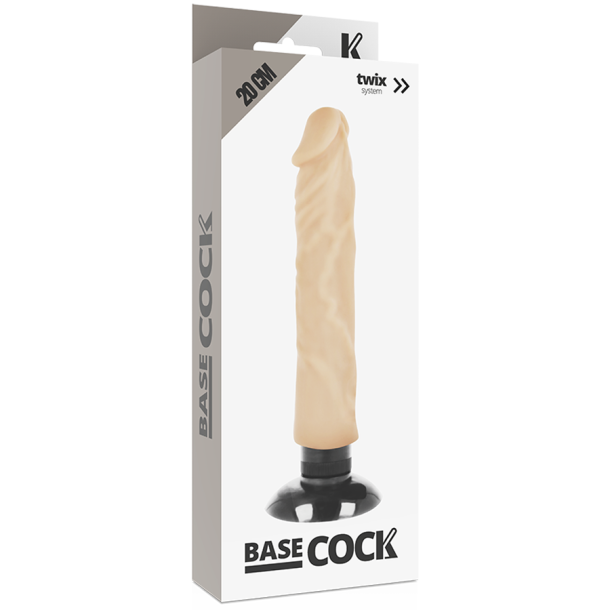 Basecock realistisk vibrator 2-1 lys 20cm