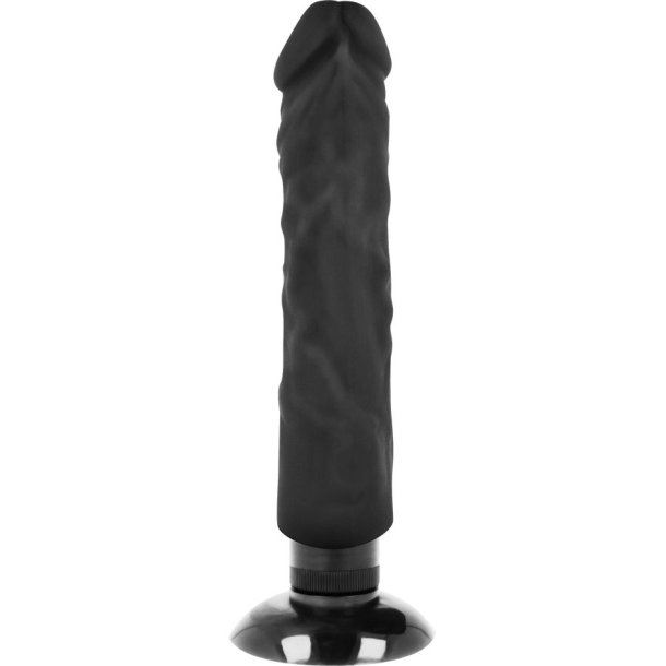 Basecock realistisk vibrator 2-1 sort 20 cm