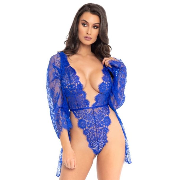 Leg Avenue teddy og robe bl� M