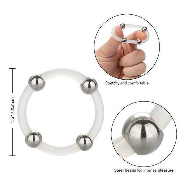 Calex st�l beaded silikone ring l