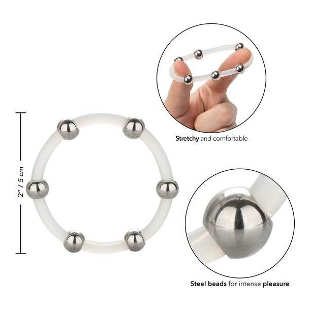 Calex st�l beaded silikone ring XL