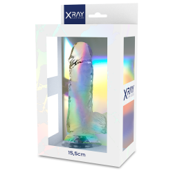 XRAY transparent penis med kugler 15,5cm x 3,5cm