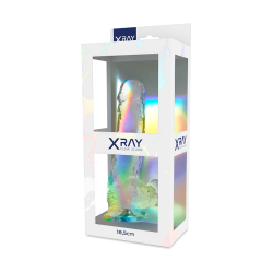 XRAY transparent penis med kugler 18,5cm x 3,8cm