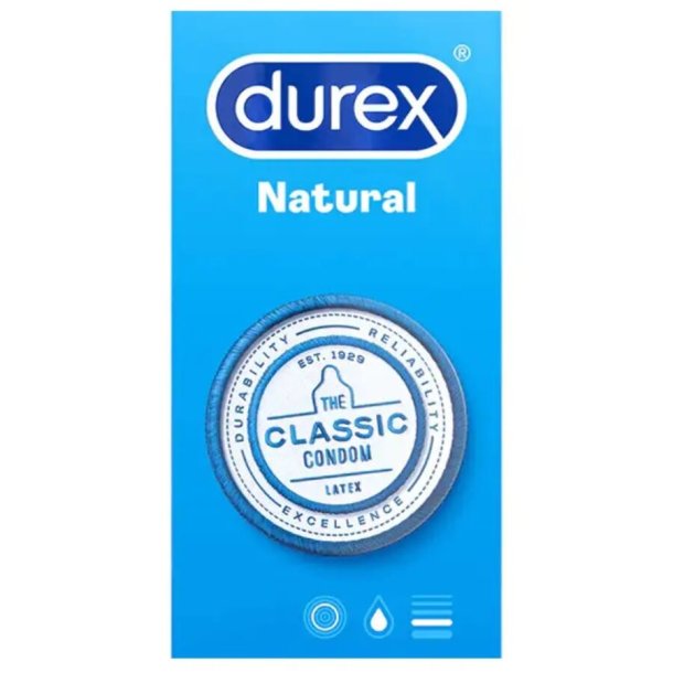 Durex natural classic 6 stk kondomer