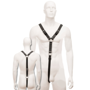 Leather Body harness m�nd sort