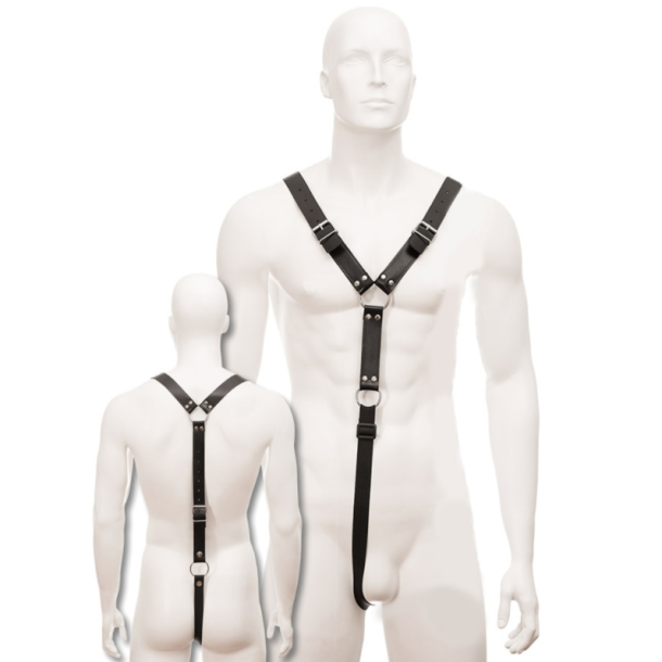 Leather Body harness m�nd sort