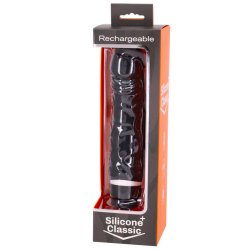 Seven Creations genopladelig vibrator sort 20cm