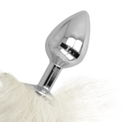 Darkness hvid hale rumpeplug 7 cm