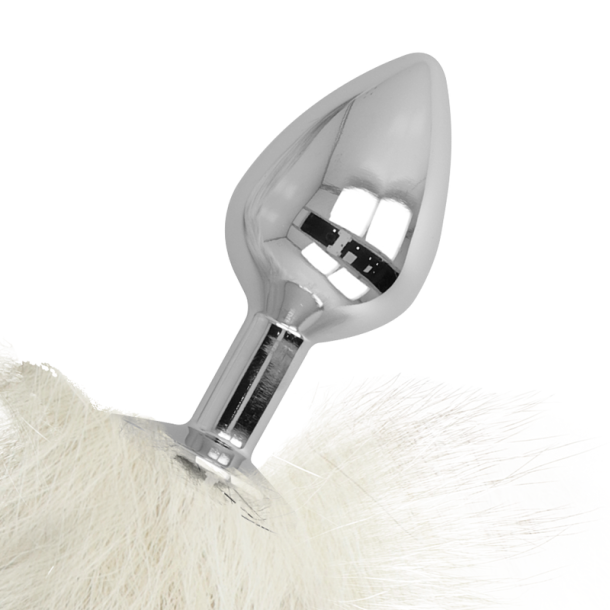 Darkness hvid hale rumpeplug 7 cm