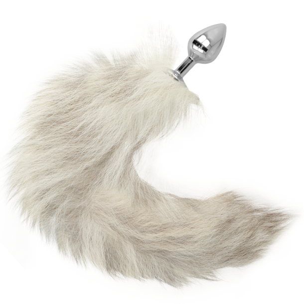 Darkness hvid hale rumpeplug 7 cm