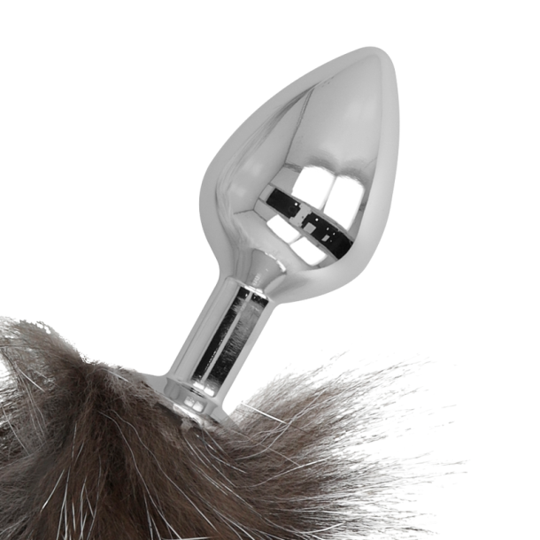 Darkness 8 cm buttplug og 40 cm brun og gr� hale