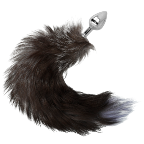 Darkness 8 cm buttplug og 40 cm brun og gr� hale