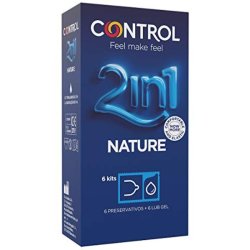 Controlduo natura 2-1 kondomer + gel 6 stk kondomer