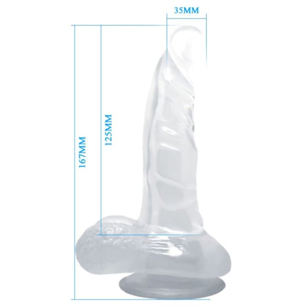 Baile realistisk dildo sugekop og kugler 16,7 cm klar