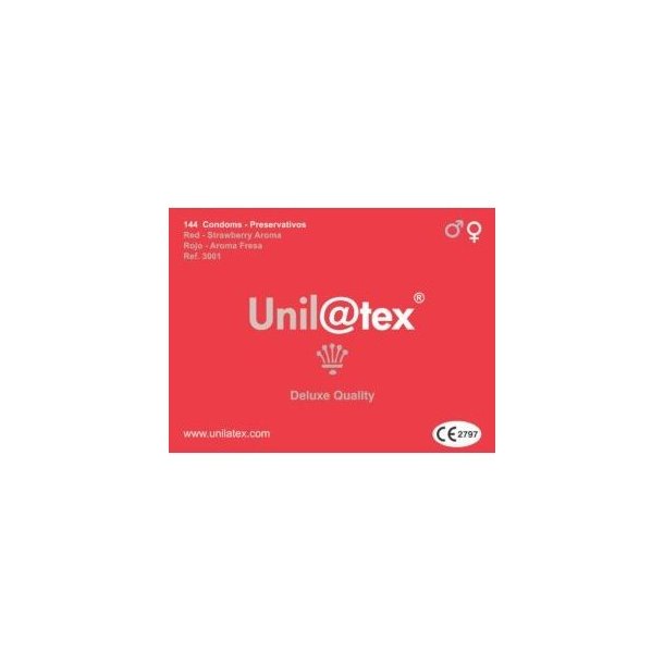 Unilatex r�d / jordb�r kondomer 144 stk
