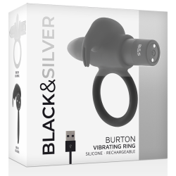 Black &amp; Silver burton vibrerende ring 10 tilstande sort