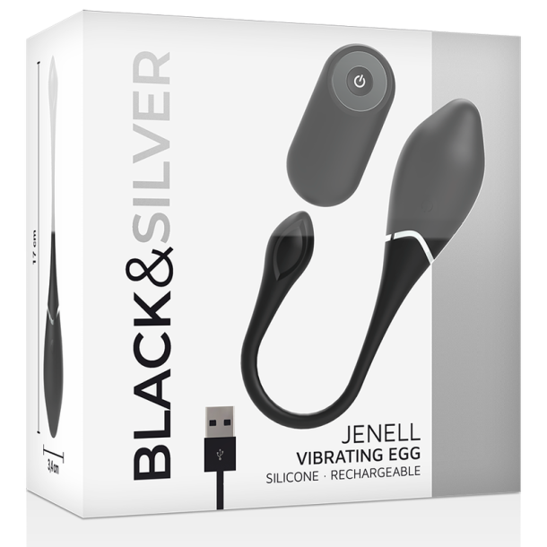 Black &amp; Silver jenell genopladeligt vibrerende �g