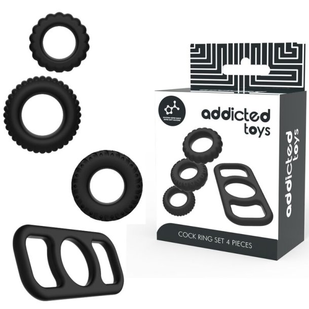 Addicted Toys cock ring s�t 4 stk