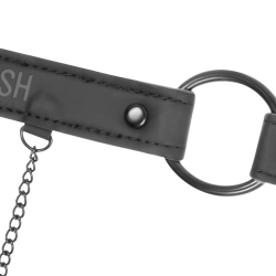 Fetish Submissive ring gag med nippleklemmer