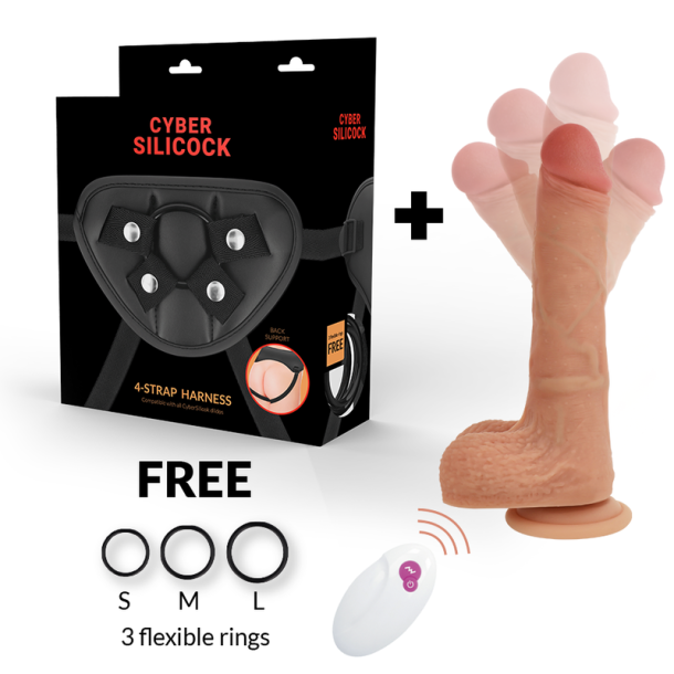 Cyber ??Silicock strap-on mr. rick remote control