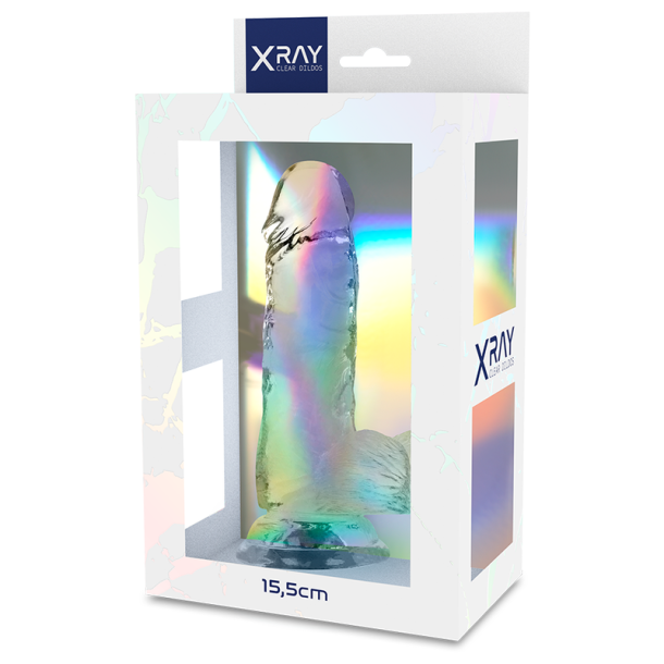 XRAY harness + transparent penis med kugler 15,5cm x 3,5cm