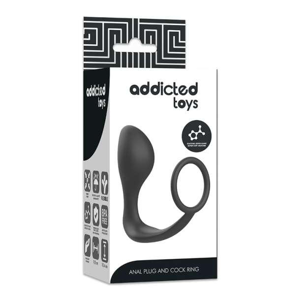 Addicted Toys analplug med sort silikone ring