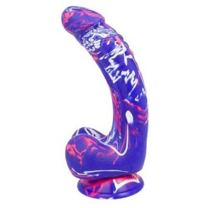 Graffiti silikone dildo 18cm, multicolor