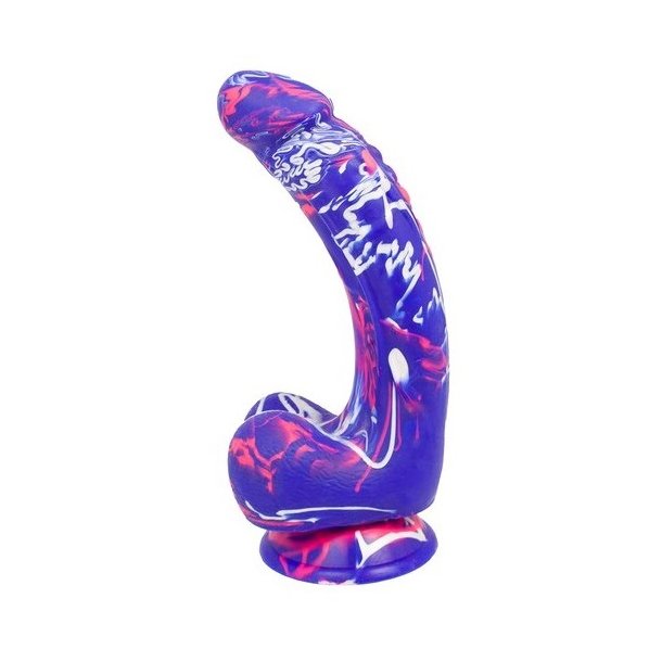 Graffiti silikone dildo 18cm, multicolor