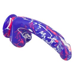 Graffiti silikone dildo 18cm, multicolor