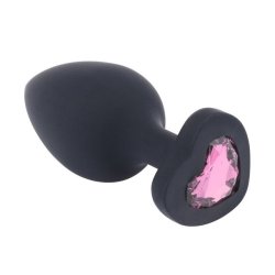 Buttplug med pink juvel, large 