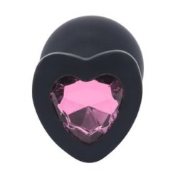 Buttplug med pink juvel, large 