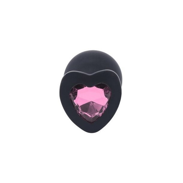 Buttplug med pink juvel, large 