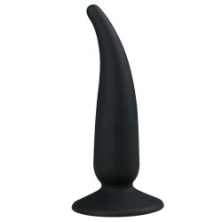 Single silikone analplug i sort