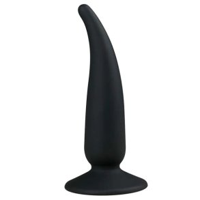 Single silikone analplug i sort