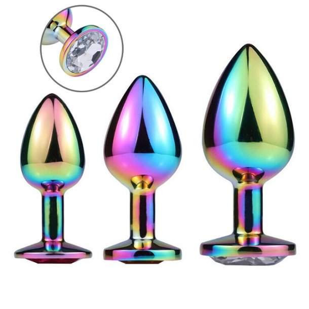 Pride plug set with white diamond