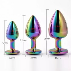 Pride plug set with white diamond