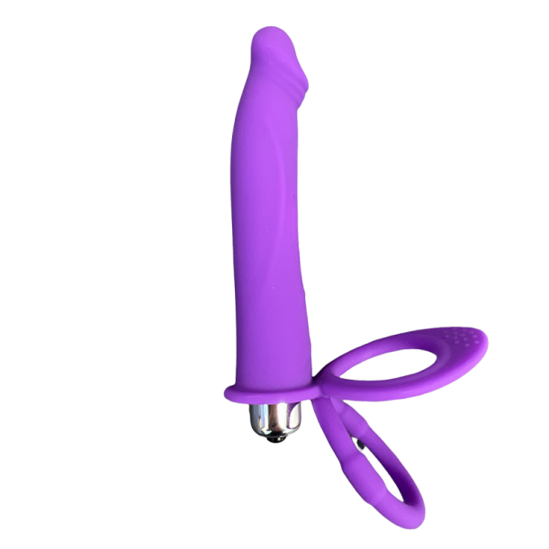 Silikone vibrator purple double up