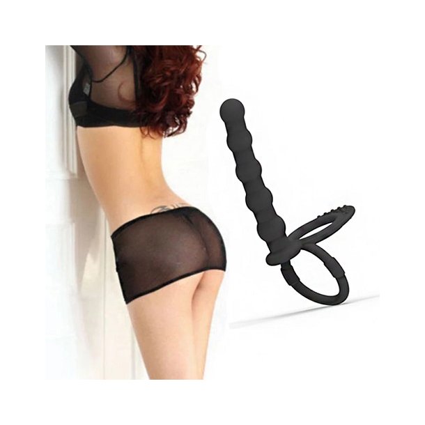Dobbelt penetration silikone strap-on