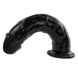 Jelly dildo med sugekop 22cm, sort 