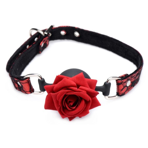 Mouth gag med elegant rosedesign 